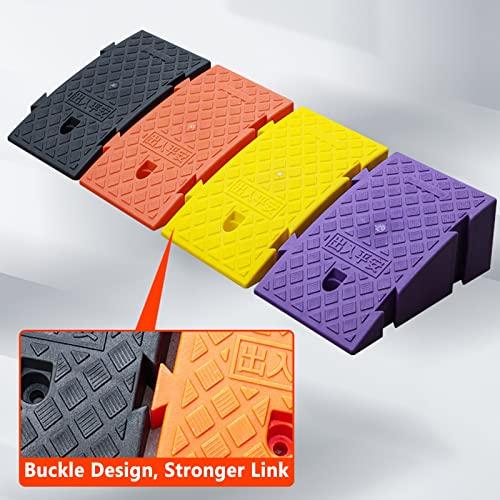 JYDQM Portable Doorway Ramp Threshold Ramp Plastic 6/7 in Rise, Outdoor Front Door Entry Ramps for Elderly Toddlers Pets, Sturdy Wheelchair Ramp Curb Slope, Load 2 Ton(Color:Black,Size:25x45x19(9.8x17.7x7.5