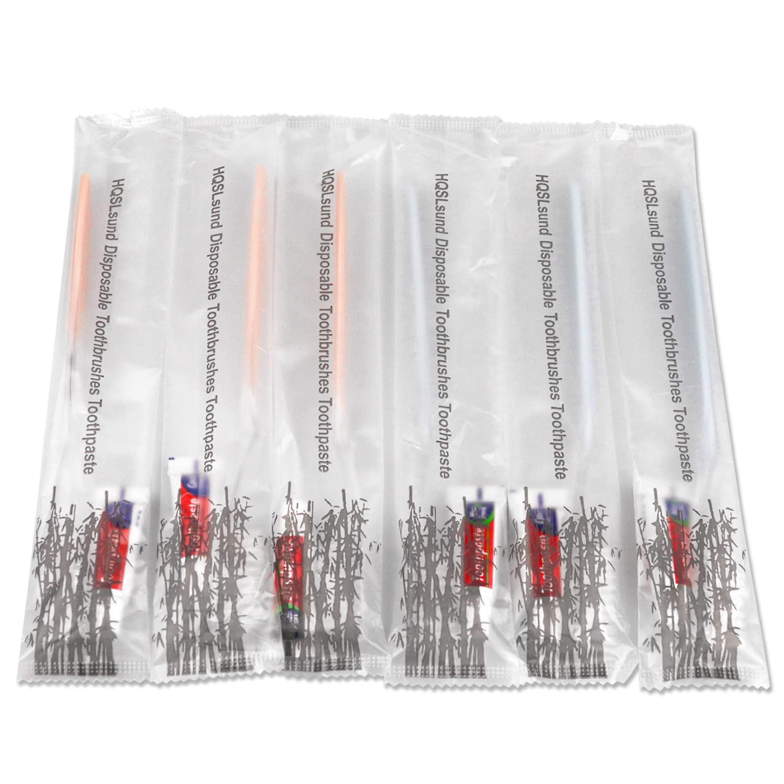 HQSLsund HQSLsund 30 Pack Disposable Toothbrushes with Toothpaste, Individually Wrapped Disposable Toothbrushes Bulk Toothbrushes Soft Bristle Manual Disposable Travel Toothbrush Kit