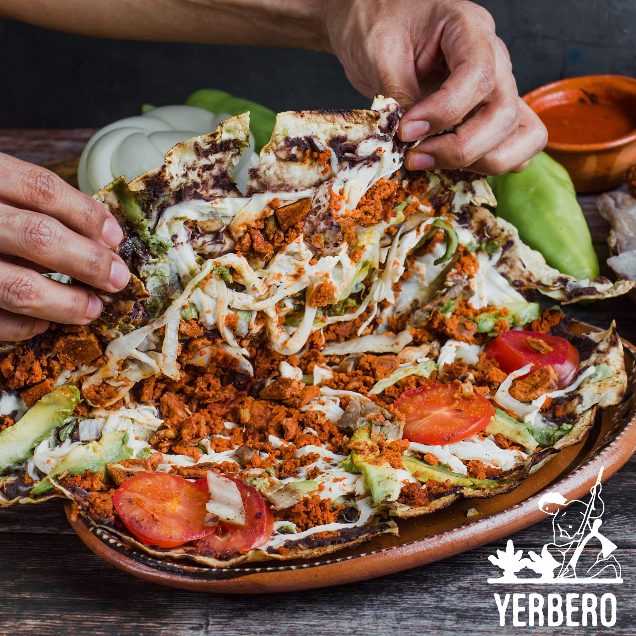 YERBERO Yerbero - 100% Authentic Oaxacan Tlayuda 16\'\' ( 6 pz ) | Tlayuda Autentica Oaxaquena Hecha 100% Maiz | Clayuda All Natural Ingredients, Prepare Your Favorite Oaxacan Dishes At Home Considered As The Mexican Pizza. (16 Inch)