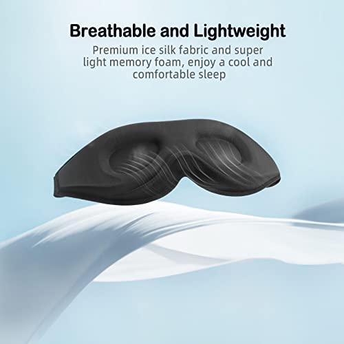 LitBear LitBear Sleep Mask for Side Sleeper Women Men, Eye Mask for Sleeping Light Blocking, 3D Contoured Cup Sleeping Mask, Soft Breathable Sleep Eye Mask with Adjustable Elastic Strap for Flight Nap