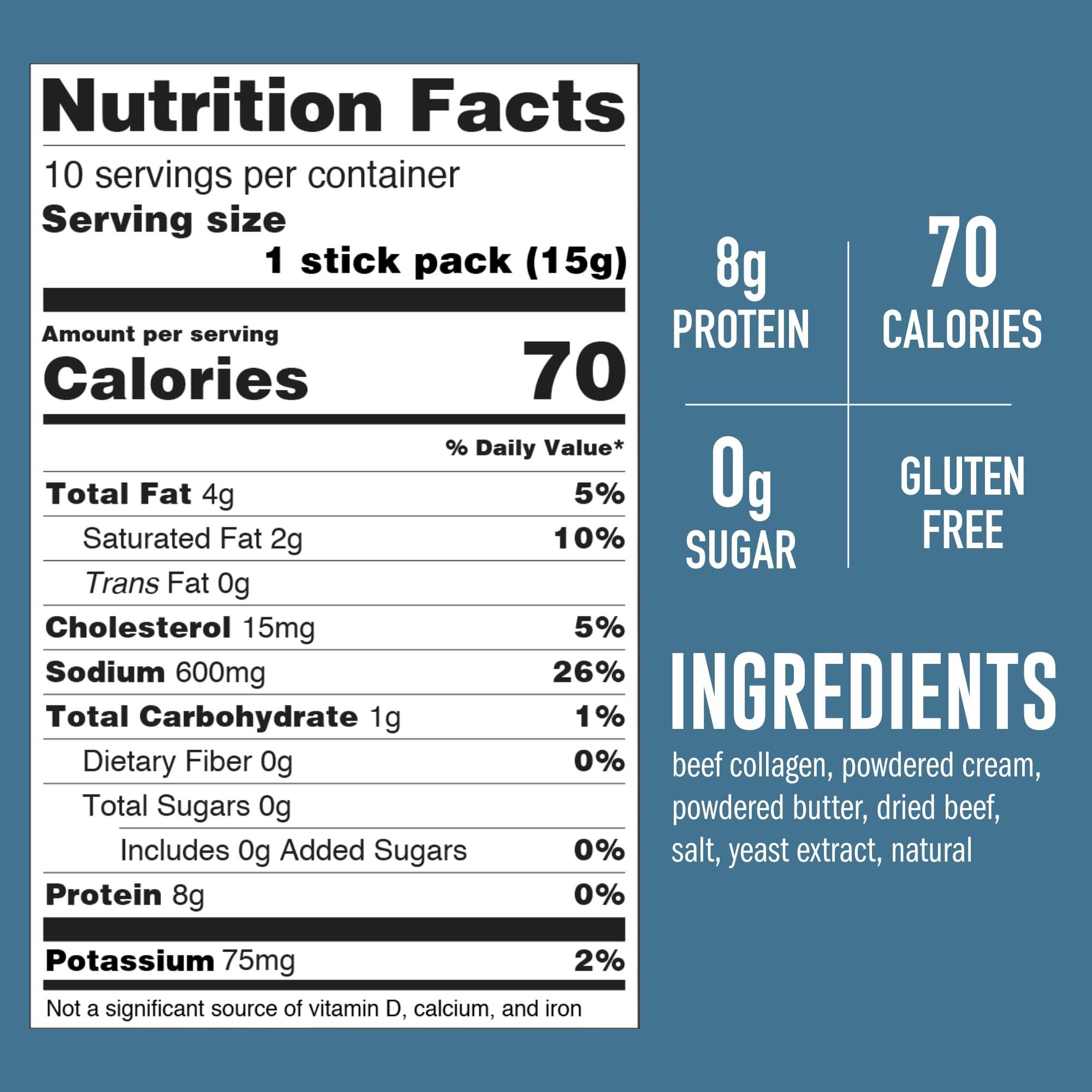 LONOLIFE LonoLife Keto Beef Bone Broth Powder Mix | Grass-Fed, 10g Protein | Collagen-Rich, Keto & Paleo Friendly | Natural Ingredients | 10 Portable Stick Pack Servings