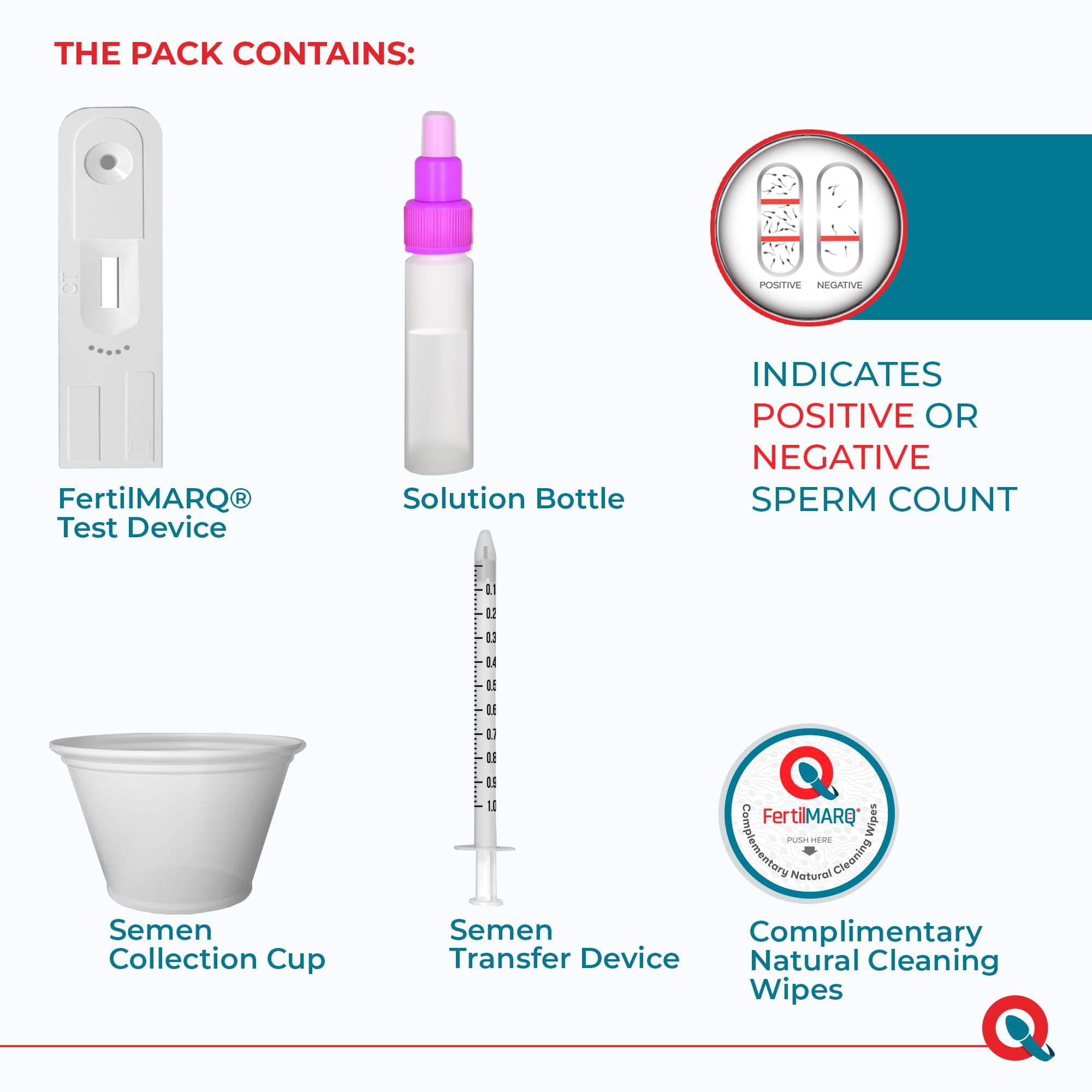 FERTILMARQ Fertility Test for Male, Home Sperm Test Kit for Men | Indicates Normal or Low Sperm Count | Convenient Accurate and Private | Easy to Read Results