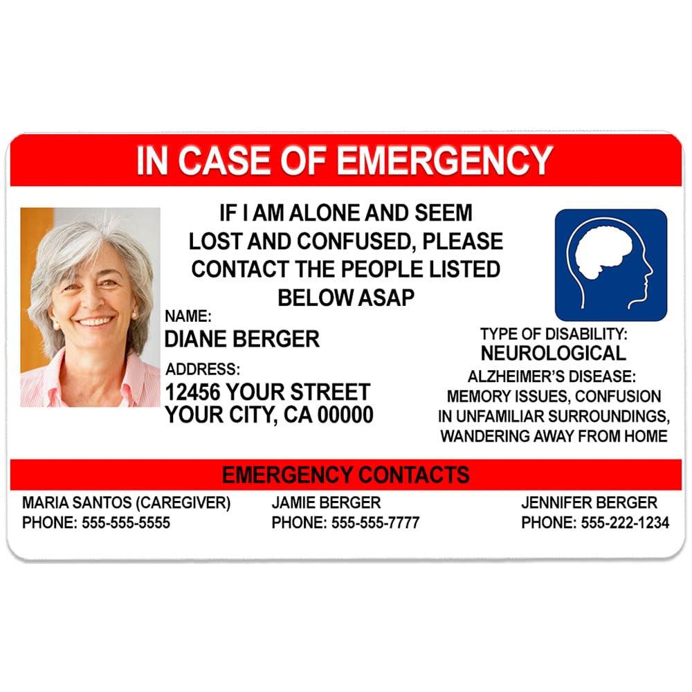 1 Cute Pooch 1 Cute Pooch Disability Alert In Case of Emergency Card (Red Emergency Card)
