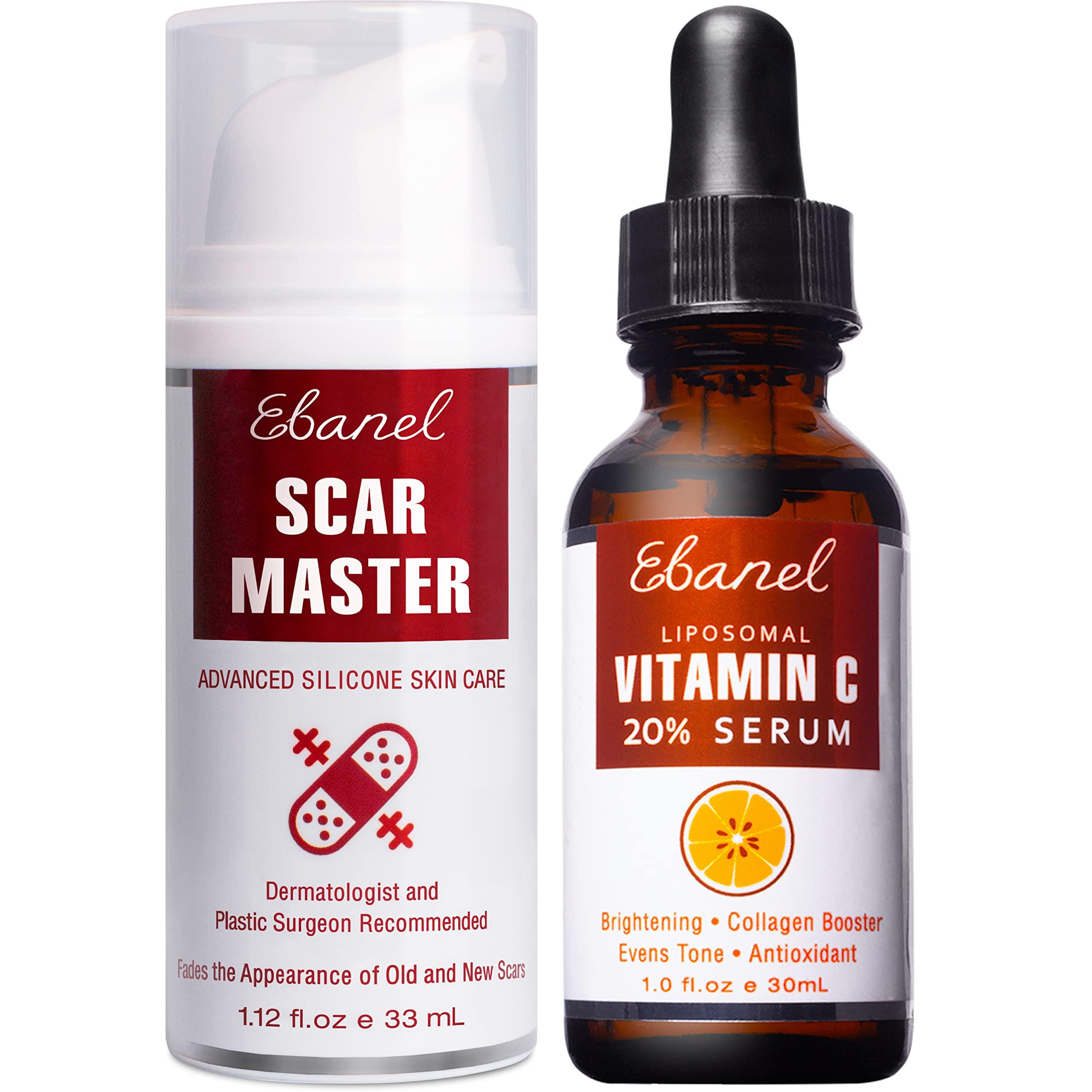 Ebanel Laboratories Ebanel Bundle of Advanced Silicone Scar Gel 1 Oz, and 20% Vitamin C Serum