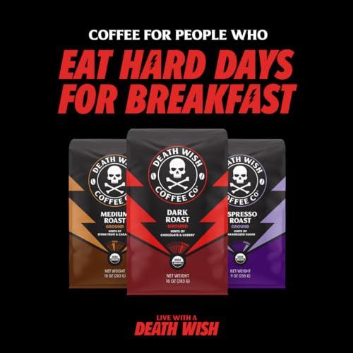 Death Wish Coffee Co. Death Wish Coffee, Organic and Fair Trade, Medium Roast, Whole Bean Coffee, 16 oz