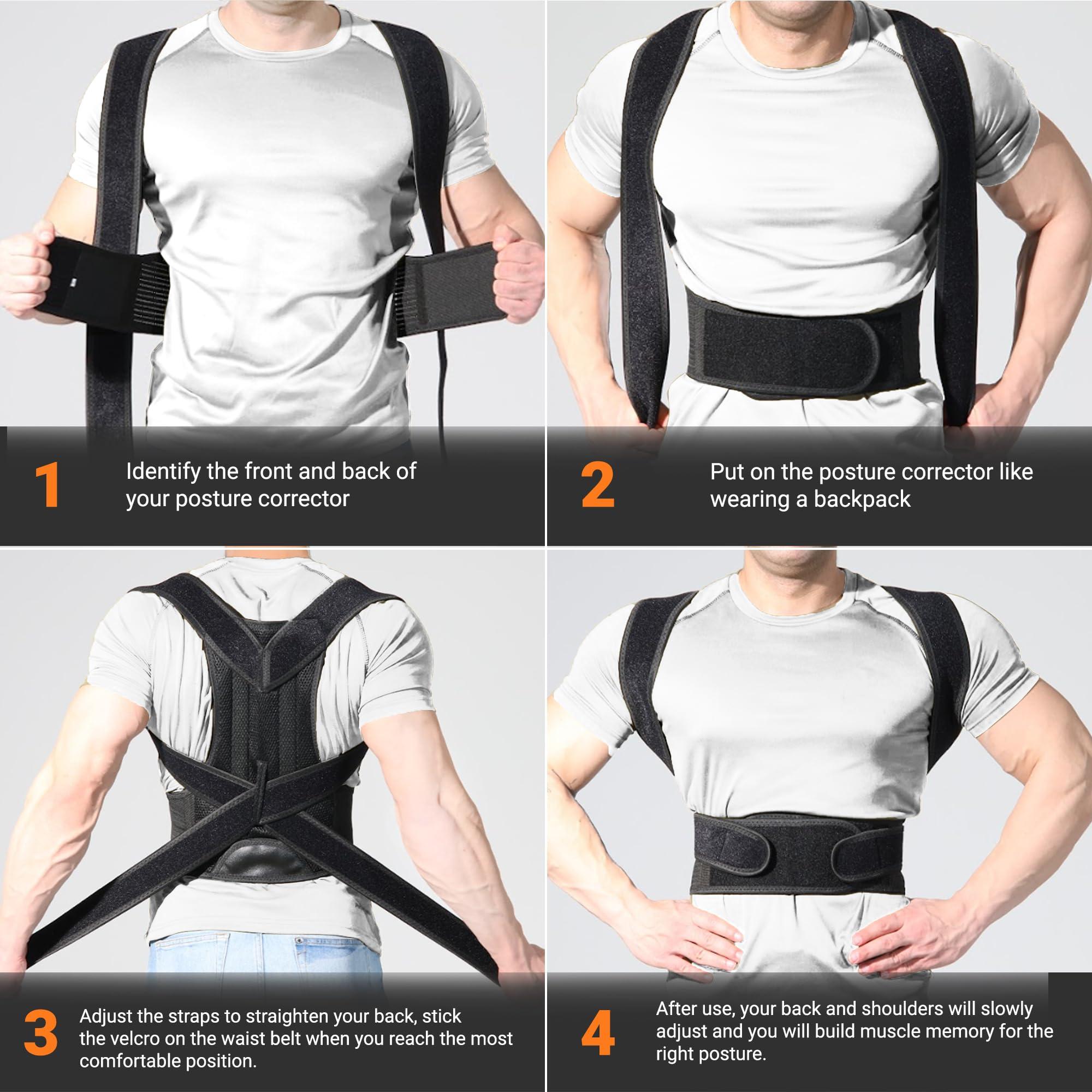 Titan Tough Titan Tough Posture Corrector for Men, Adjustable Mens Posture Corrector, Back Straightener, Correction, Support, Posture Brace for Women, Comfy Brace for Alignment (XXL)