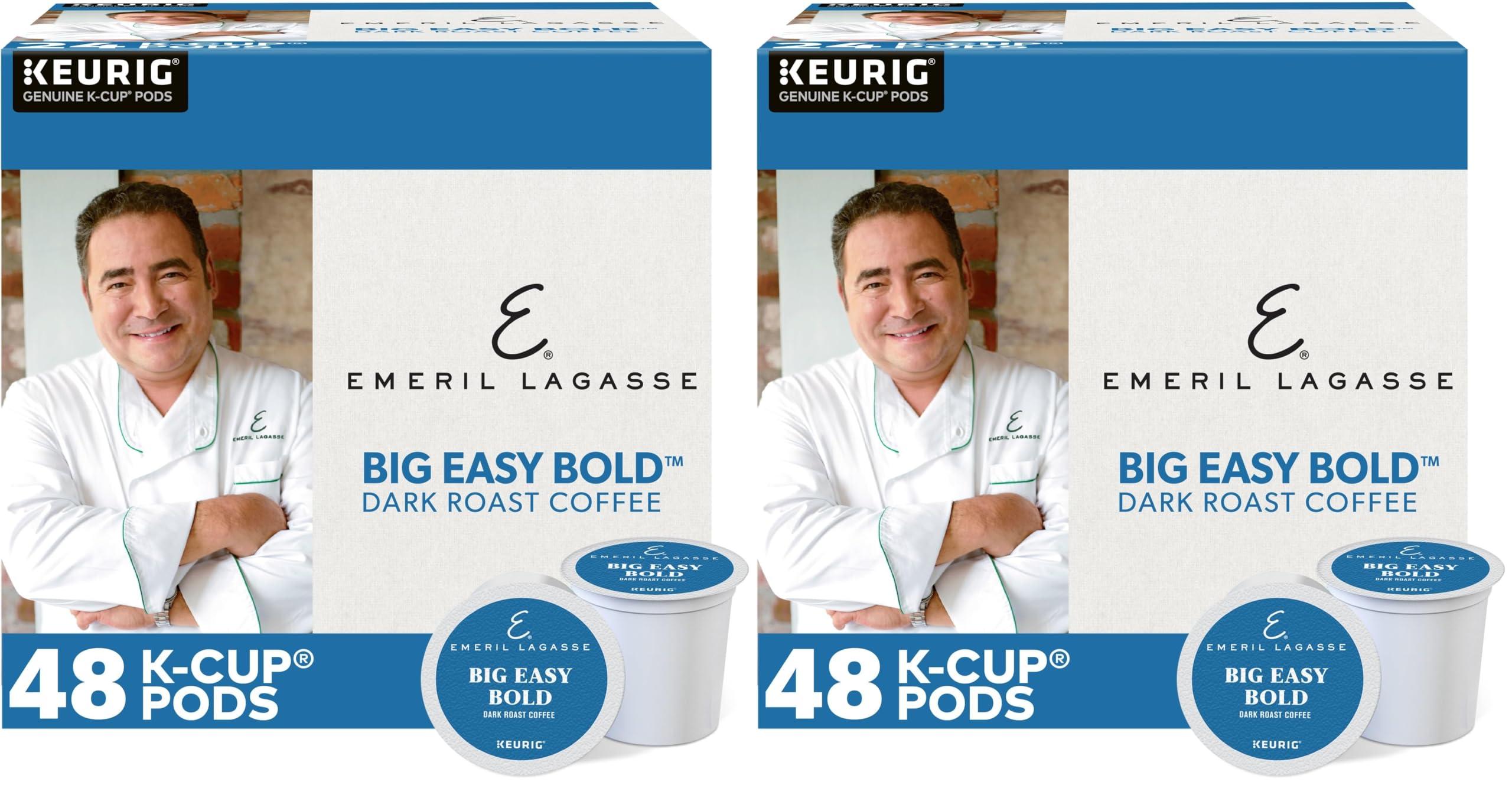 Emeril Lagasse Emeril Big Easy Bold Single-Serve Keurig K-Cup Pods, Dark Roast Coffee Pods, 48 Count (Pack of 2)