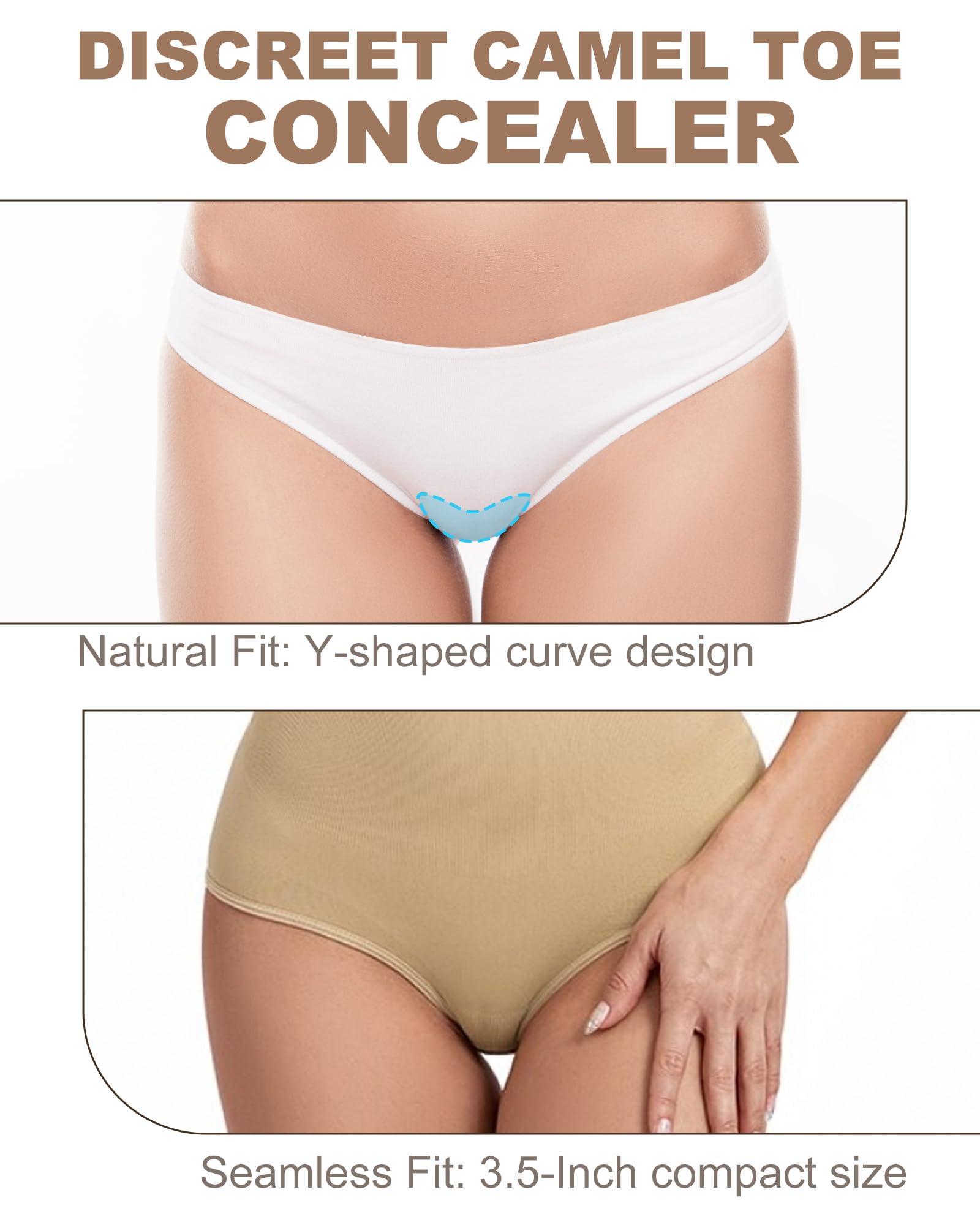CICKEE CICKEE Camel-Not Camel Toe Concealer Silicon Insert - Seamless Camel Toe Hider Stopper Cover Pack No Camel Toe Underwear Guard Anti Cameltoe Pad for Women - 4 Pack Transparent & Nude