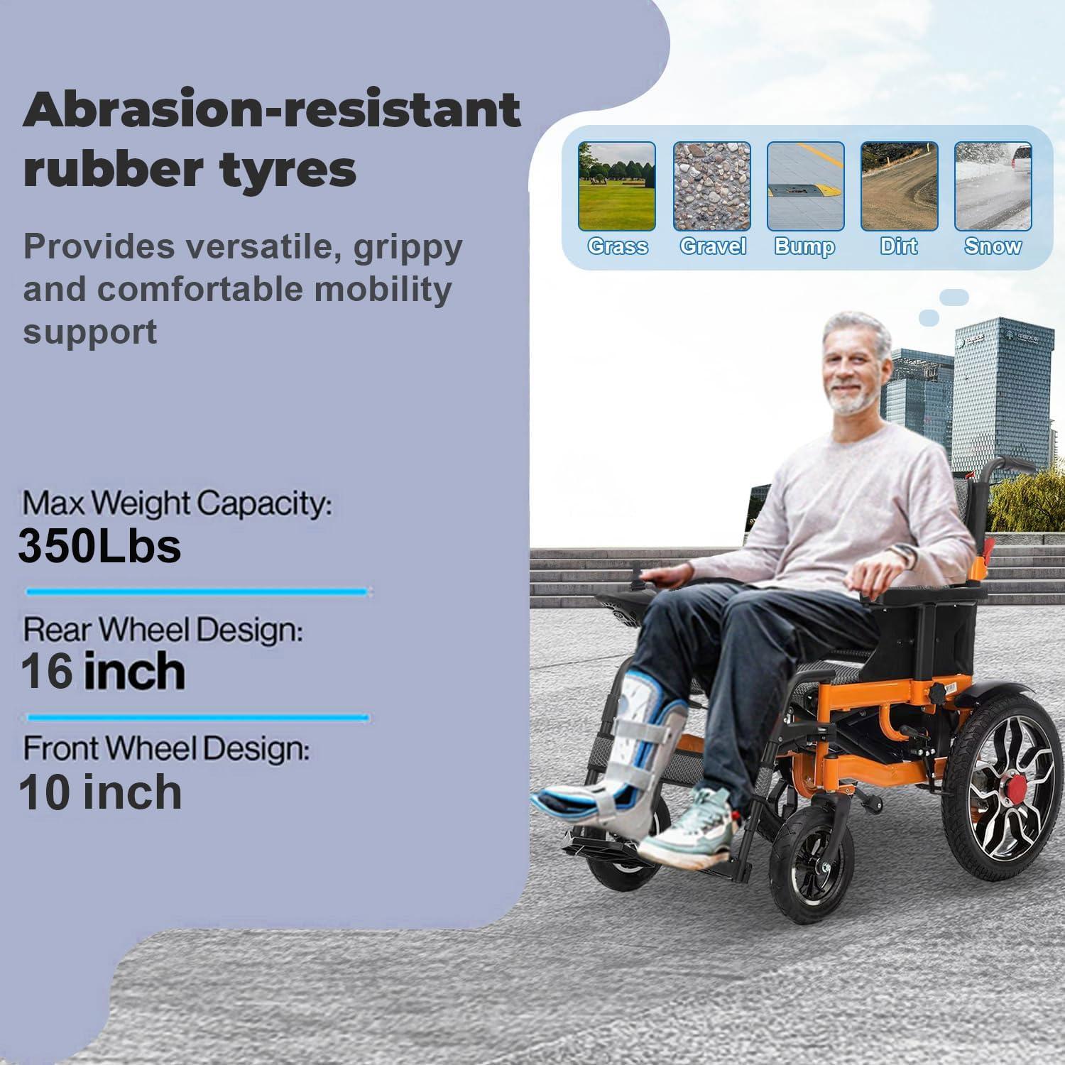 Vlemkk Electric Wheelchair for Adults,ightweight Foldable Power Wheelchair,500W Dual Motors,20Miles Longer Range Intelligent All Terrain Motorized Mobility Scooters for Seniors -Ships from USA