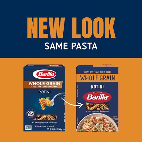 Barilla Barilla Whole Grain Rotini Pasta, 16 oz. Box (Pack of 12) - Non-GMO Pasta Made With 100% Whole Grain Durum Wheat - Great Source of Fiber