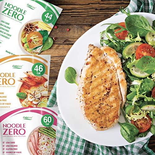 Caloless Caloless Konjac Shirataki Noodles 6-Pack Low Calorie Healthy Food (Chicken/Tom Yum/Chilli & Vinegar)-Gluten Free, Keto Snacks,Low Carbs Glucomannan Diabetic Noodle Pasta Flavor Variety Pack