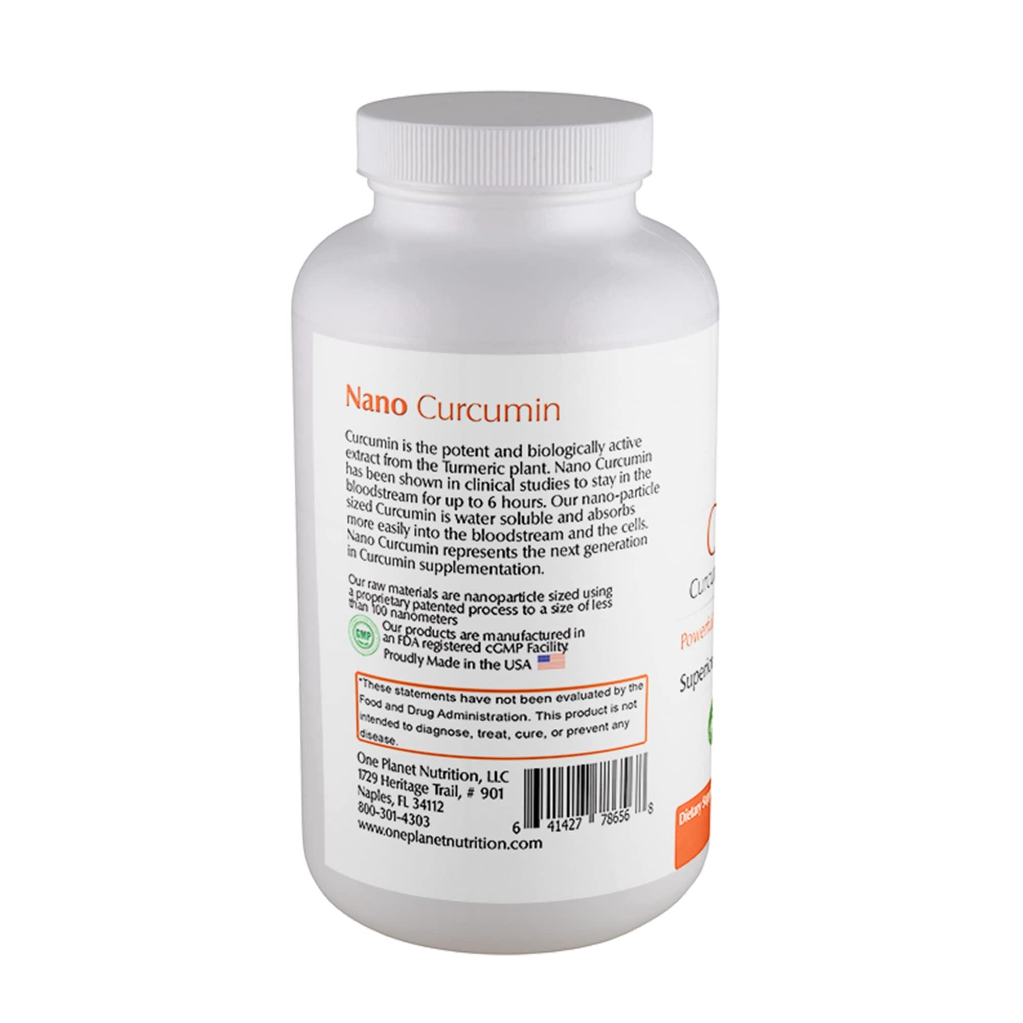 One Planet Nutrition One Planet Nutrition Nano Curcumin 500 mg Veggie Capsules (240 Servings), Family Size, Nano for High Absorption, Supports Anti-Inflammatory & Immune Health, Non-GMO, Vegan, Gluten-Free