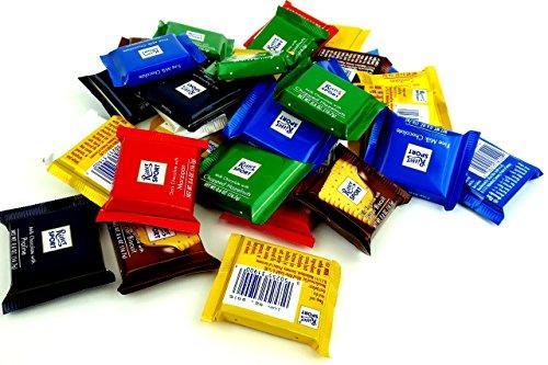 Black Tie Mercantile Ritter Sport Assorted Mini Chocolate Squares, 1 lb Bag in a BlackTie Box
