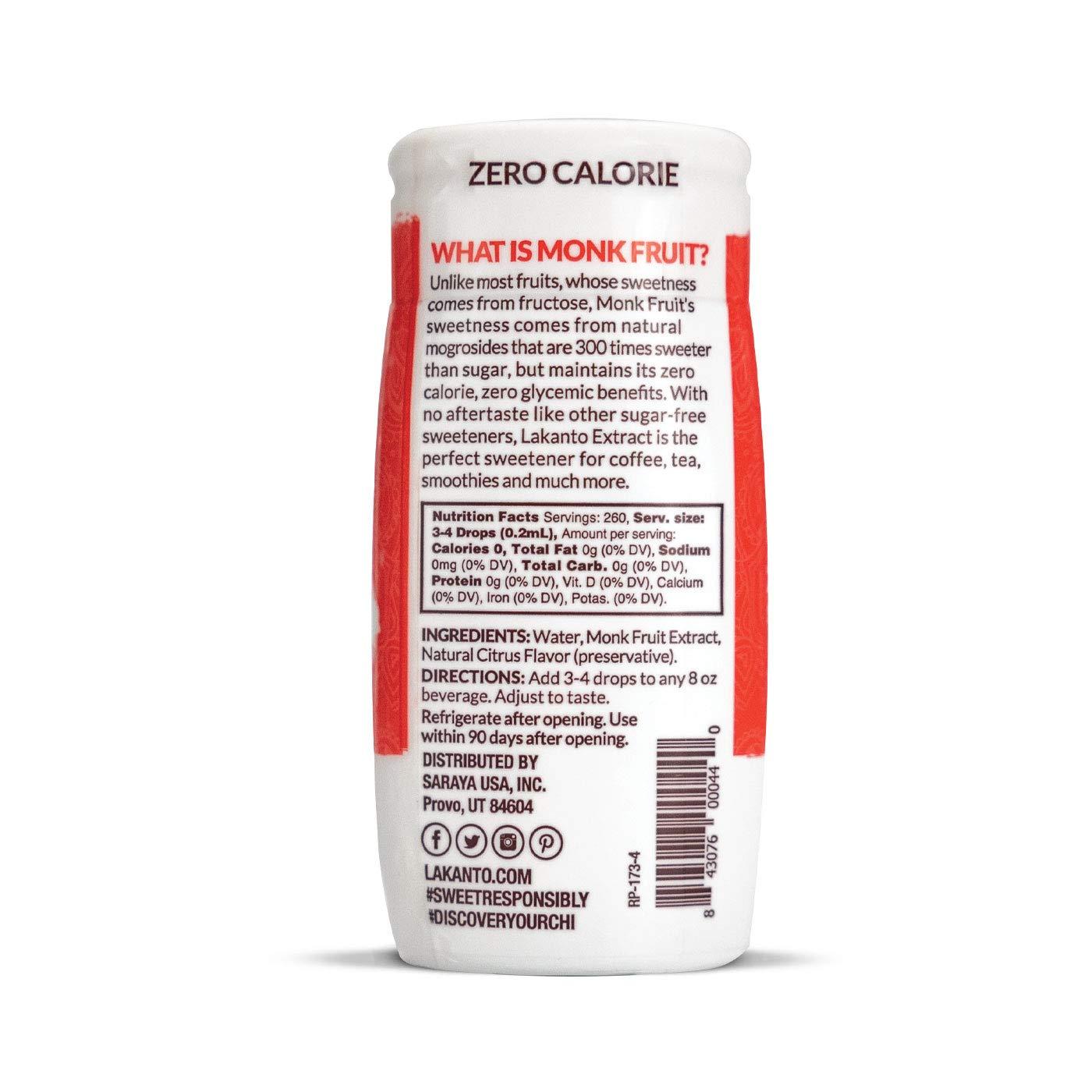 Lakanto Lakanto Liquid Monkfruit Extract Drops - Zero Calorie, Zero Sugar, Keto Drink Sweetener, Sugar Substitute, On the Go, Tea, Coffee, Water, Smoothies, Other Drinks (Original - 1.76 Fl Oz - Pack of 2)