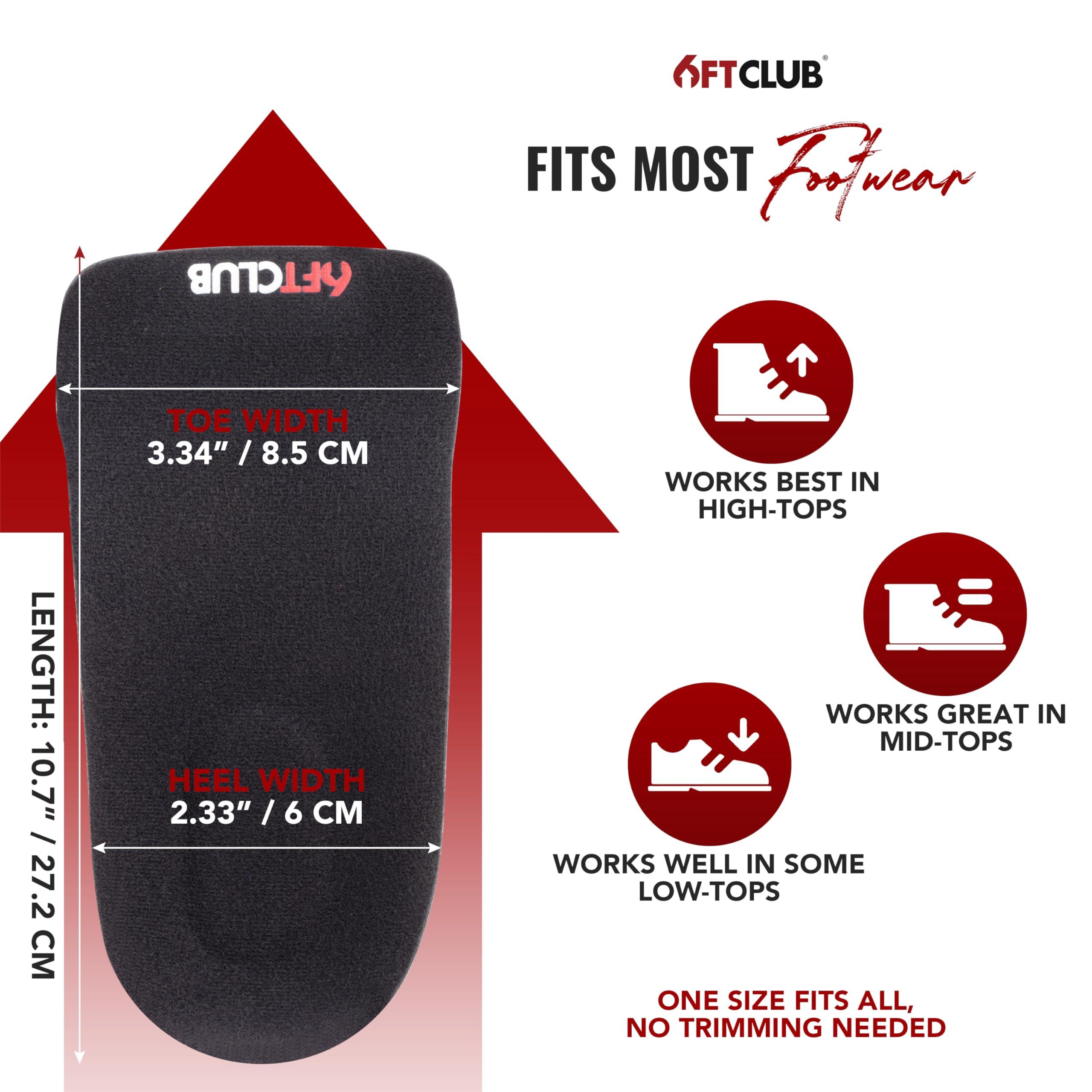 6FT CLUB 6FT Stealth Advanced Height Incease Insoles up to 1.5 Inches (4CM) Memory Foam 3 Layer Discreet Elevation Enhancer Boost Shoe Lifts Orthopedic Dual Arch Support Makes You Taller All Day Comfort