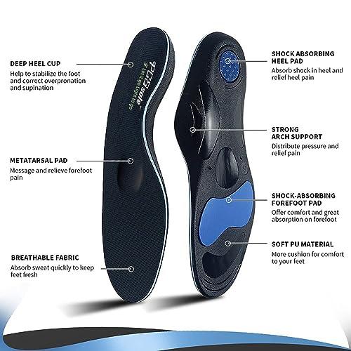 PCSsole PCSsole Orthotic High Arch Support Insoles, Comfort Gel Work Boot Insert for Flat Feet, Plantar Fasciitis, Feet Pain, Heel Spur Pain,Metatarsalgia,Over Pronation for Men and Women28cm
