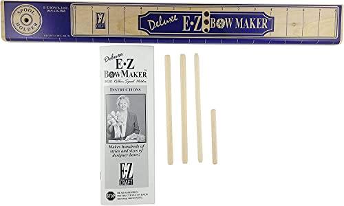 E-Z Bowz Deluxe EZ BowMaker - Bow Making Tool - Crafting Bowmaker - Professional Designer Bow Maker - DIY Wreath Bows, Hair Bows, And More