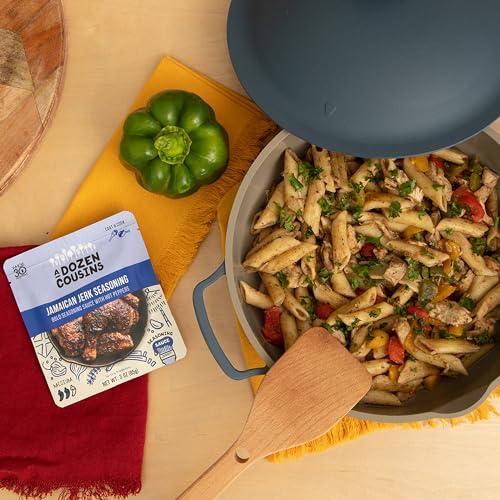 A Dozen Cousins Meals A Dozen Cousins Entre Seasoning Sauce Marinade - Coat and Cook for Chicken Seasoning, BBQ, Protein & More - 10 Pack - Bold Jamaican Jerk Seasoning Sauce with Hot Peppers (3oz Each)