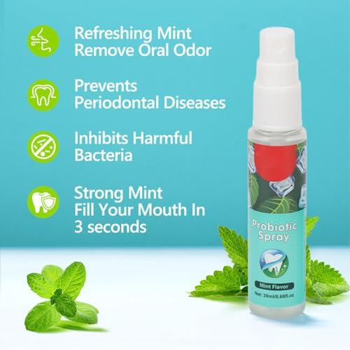 YUSHANCHENG Mouth Spray Oral Spray Bad Breath Treatment Relieve Dry Mouth Long Lasting Mint Freshener 20ml Pocket Size