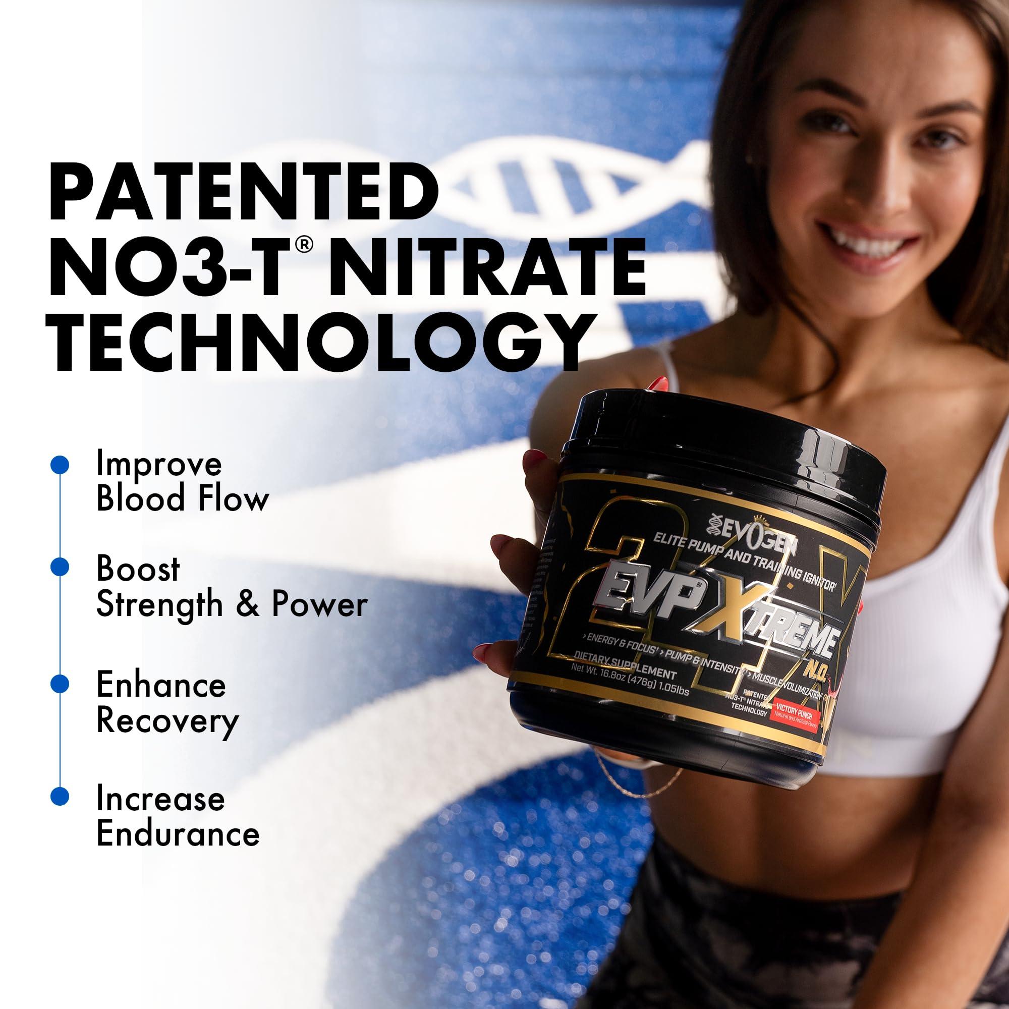 Evogen Evogen EVP Xtreme NO - Pre Workout Powder for Men & Women | Sugar Free Preworkout with Beta Alanine, Creatine, and Caffeine for Energy & Pump | Victory Punch | 40 Servings