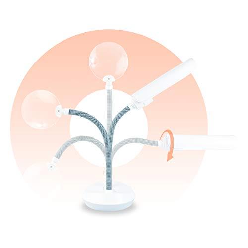 OttLite OttLite Duoflex Magnifier Lamp, 13 Watt, White – 2X Optical Grade Magnification, 5X Spot Magnifier, Flexible Neck Height, Modern Design, for Needlework & Crafting