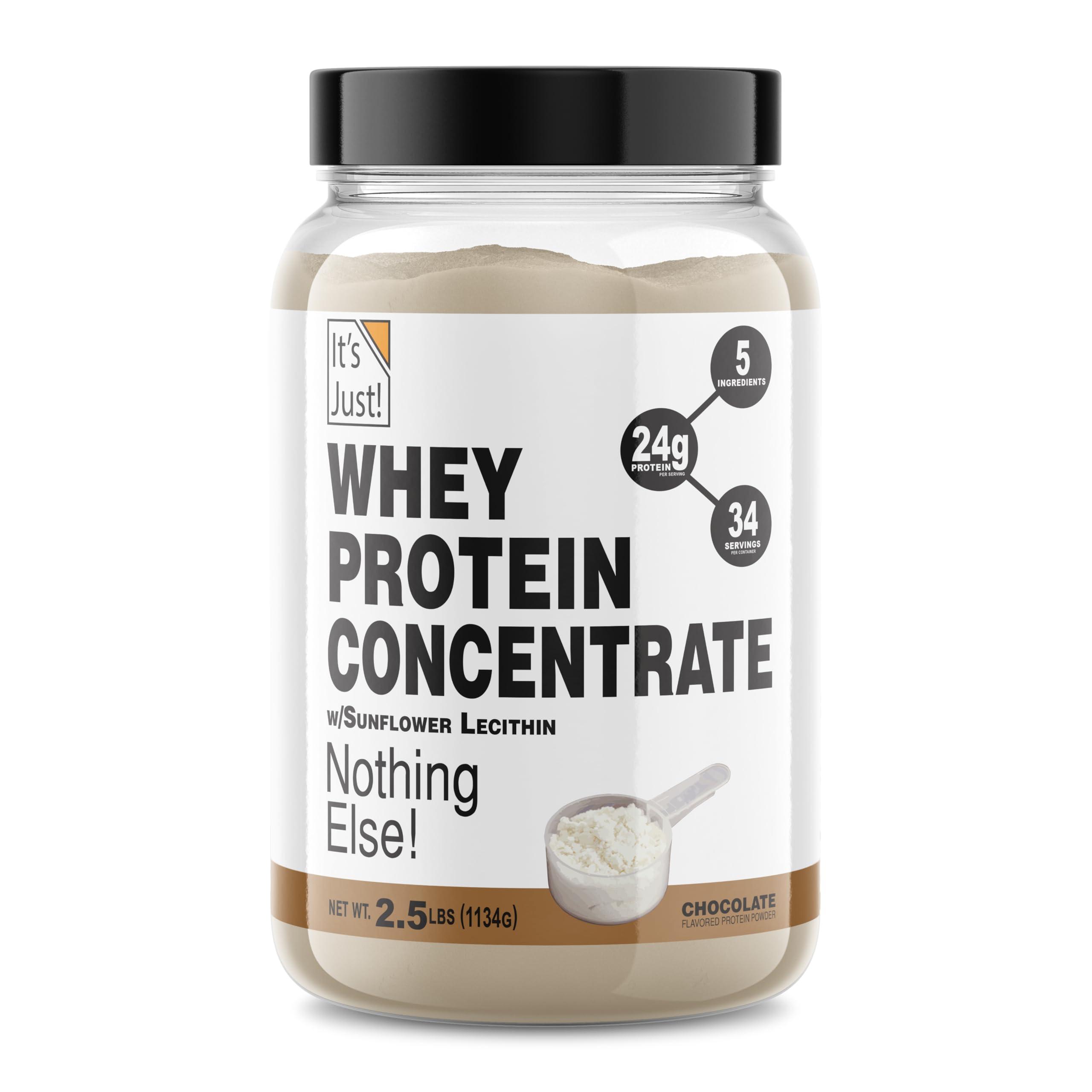 It\'s Just! It\'s Just! - 100% Whey Protein Concentrate, Made in USA, Premium WPC-80, Natural Cocoa Powder (2.5 Pound, Chocolate)