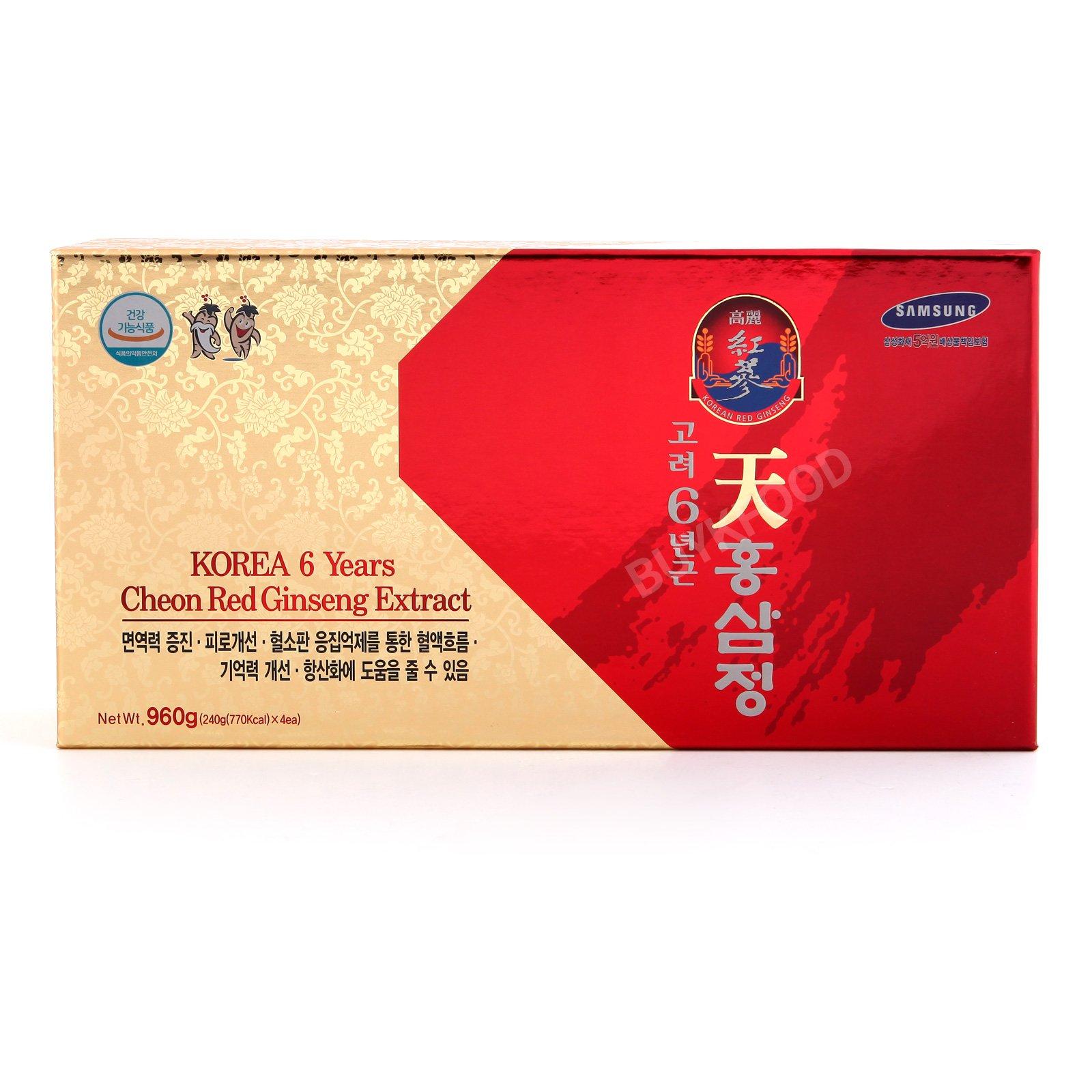 Hong Sam Jeong Korean 6years Root Red Ginseng Gold Extract, 240g(8.5oz) X 4ea, Saponin, Panax