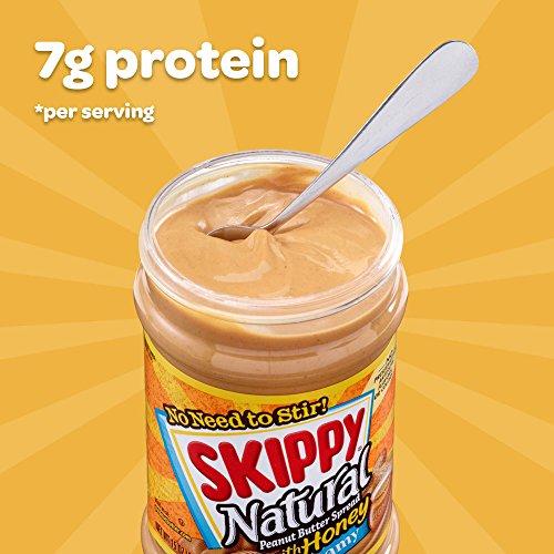 SKIPPY Skippy Creamy Peanut Butter, Natural with Honey, 15-Ounce Jars (Pack of 6)