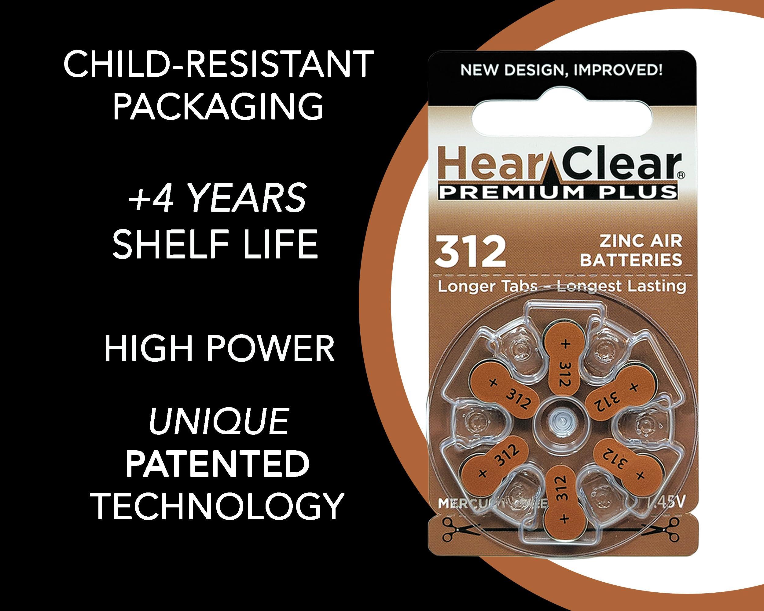 Hear Clear HearClear Size 312 PR41 Hearing Aid Batteries Brown Tab (30 Batteries)