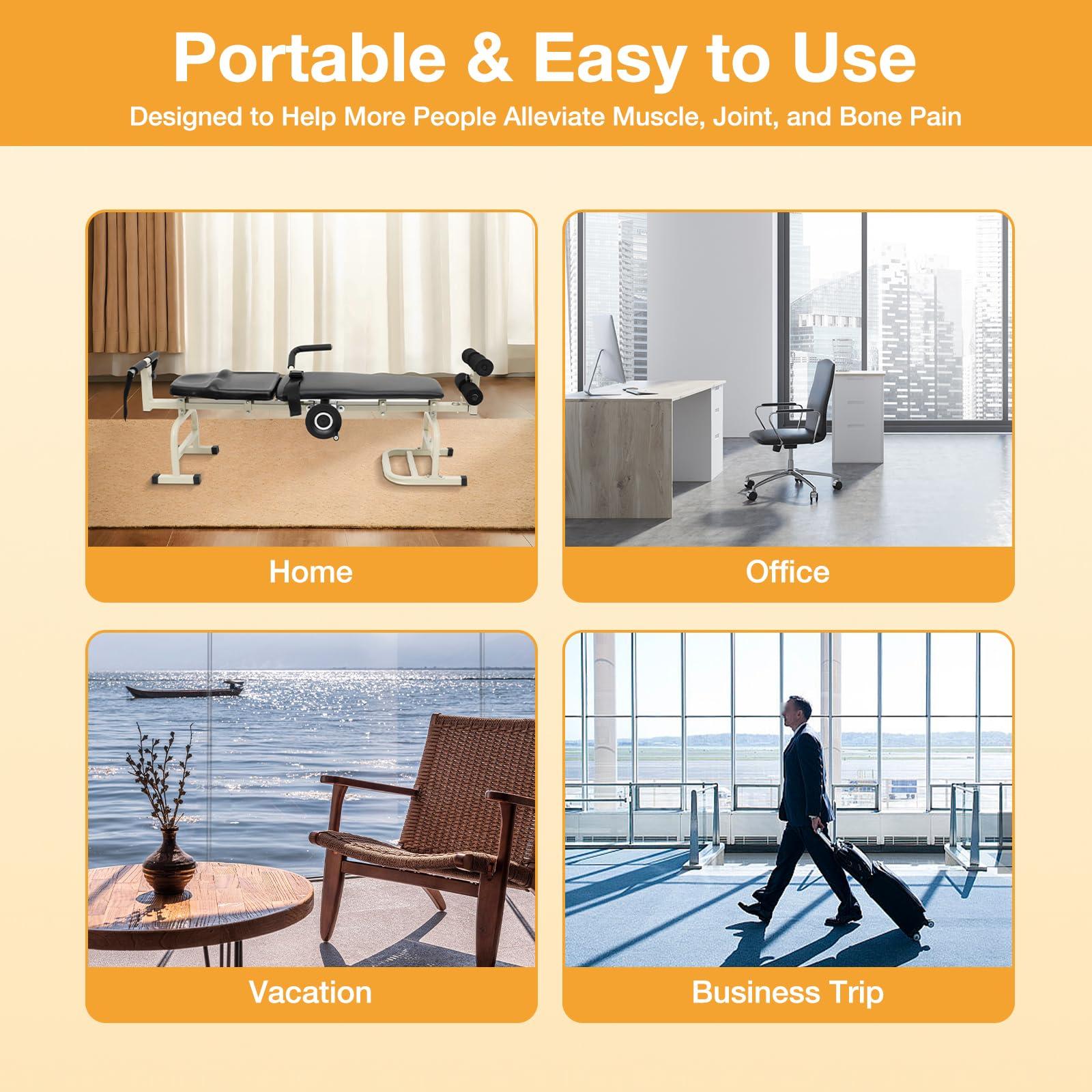 LYNICESHOP Multifunctional Spine Stretcher Machine Therapy Table, Cervical Traction Back Strencher Lumbar Bed Body Stretching Spine Cervical Stretcher Vertebra Lumbar