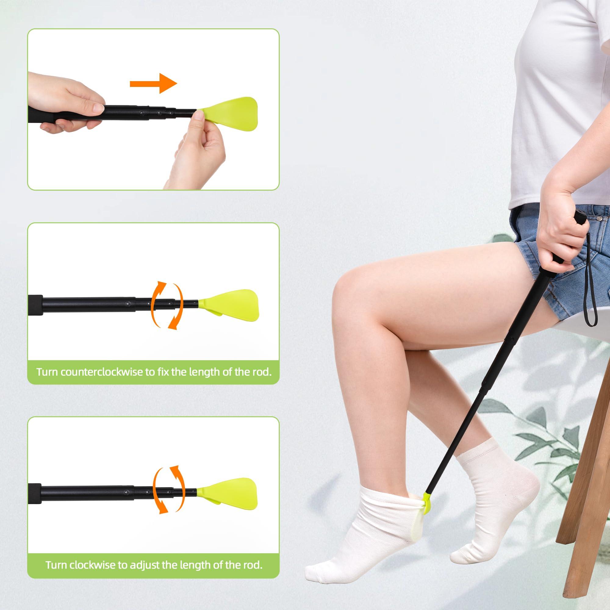 JFMkaer Sock Aid Device for Seniors, Easy On Easy Off Device for Putting On Socks and Removing Socks Or Stockings, Sock Assistant Device No Bending, Sock Puller Aid for Men and Women with Limited Mobility