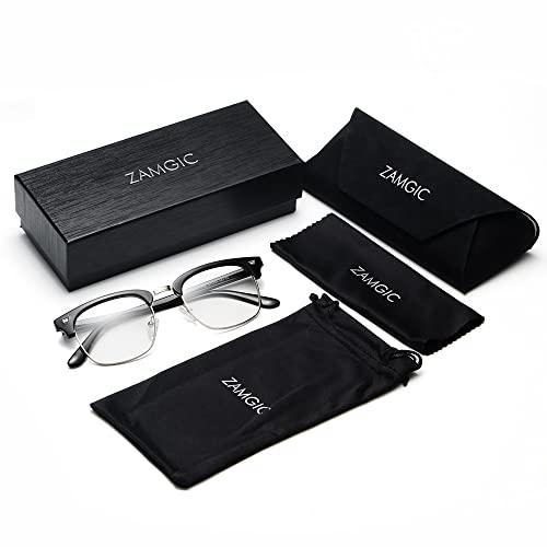 ZAMGIC ZAMGIC Photochromic Sunglasses Blue Light Blocking Glasses for Men and Women Day Night Multi-use Eyeglasses (Shiny Black)