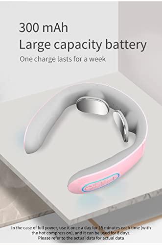 Shengshili Constant Temperature Hot Neck Massager Ultra-Light Smart Shoulder Neck Massager Vibration Massage Massager Small Design Family Travel Giving Woman Man Parent (Pink)