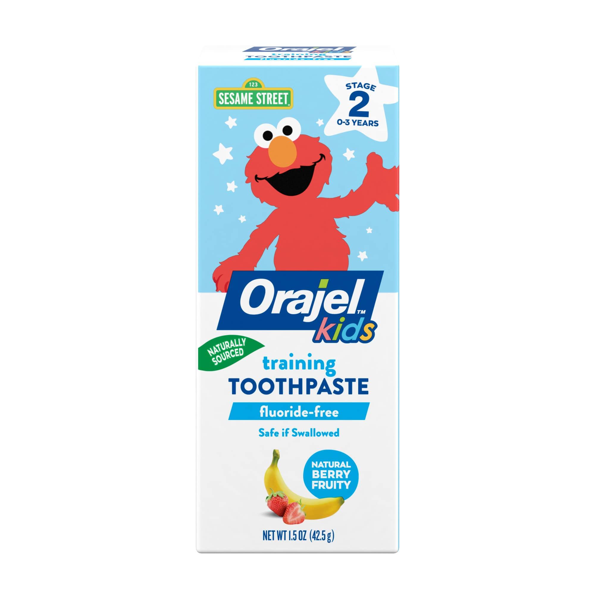 Orajel Orajel Kids Elmo Training Toothpaste Fluoride-Free, 1.5oz & Paw Patrol Anti-Cavity Fluoride Toothpaste, 4.2oz