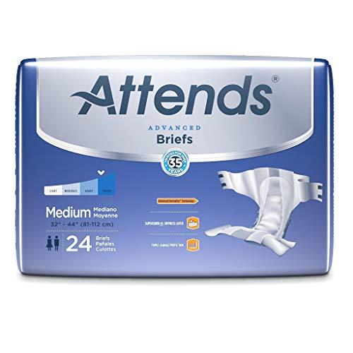 Attends Attends Complete Briefs, Medium (32-44 Inch Waist) - 1/Case of 96 (Replacement for Attends Breathable Extra Absorbency Briefs Model#BRBX20)