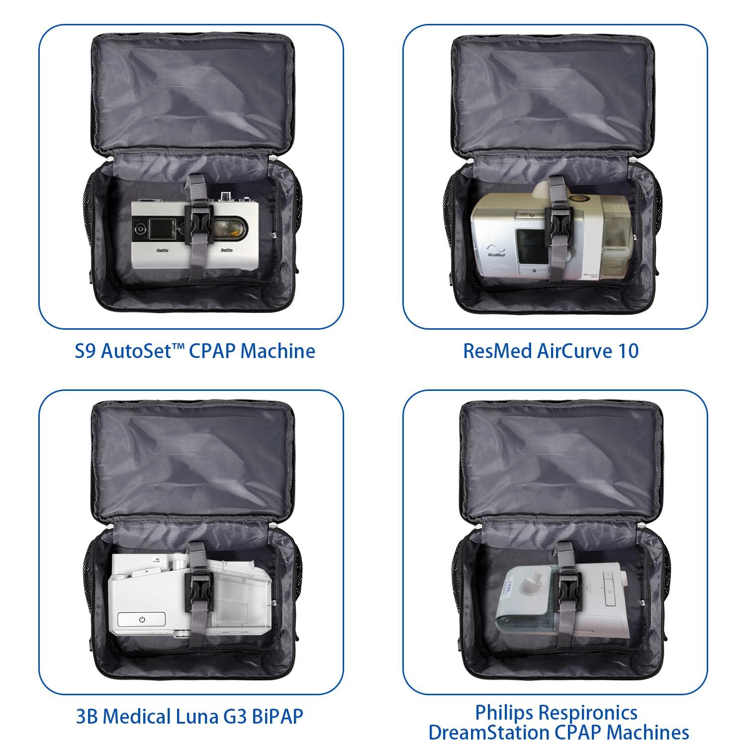 Gatycallaty Cpap bag Travel Resmed Airsense 9 10 11 Z1 Apex Medical Luna G3 Machine Equipment Accessories Supplies Travel Size Carrying Case Airplane Portable