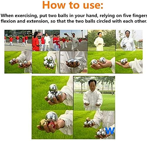 ZHANGZONG ZHANGZONG Baoding Balls Chinese Exercise Balls Chinese Health Balls Stainless Steel Baoding Balls/Chinese Health Exercise Stress Balls, with Carry Pouch Chinese Health Balls for Hand Therapy9.6(Size
