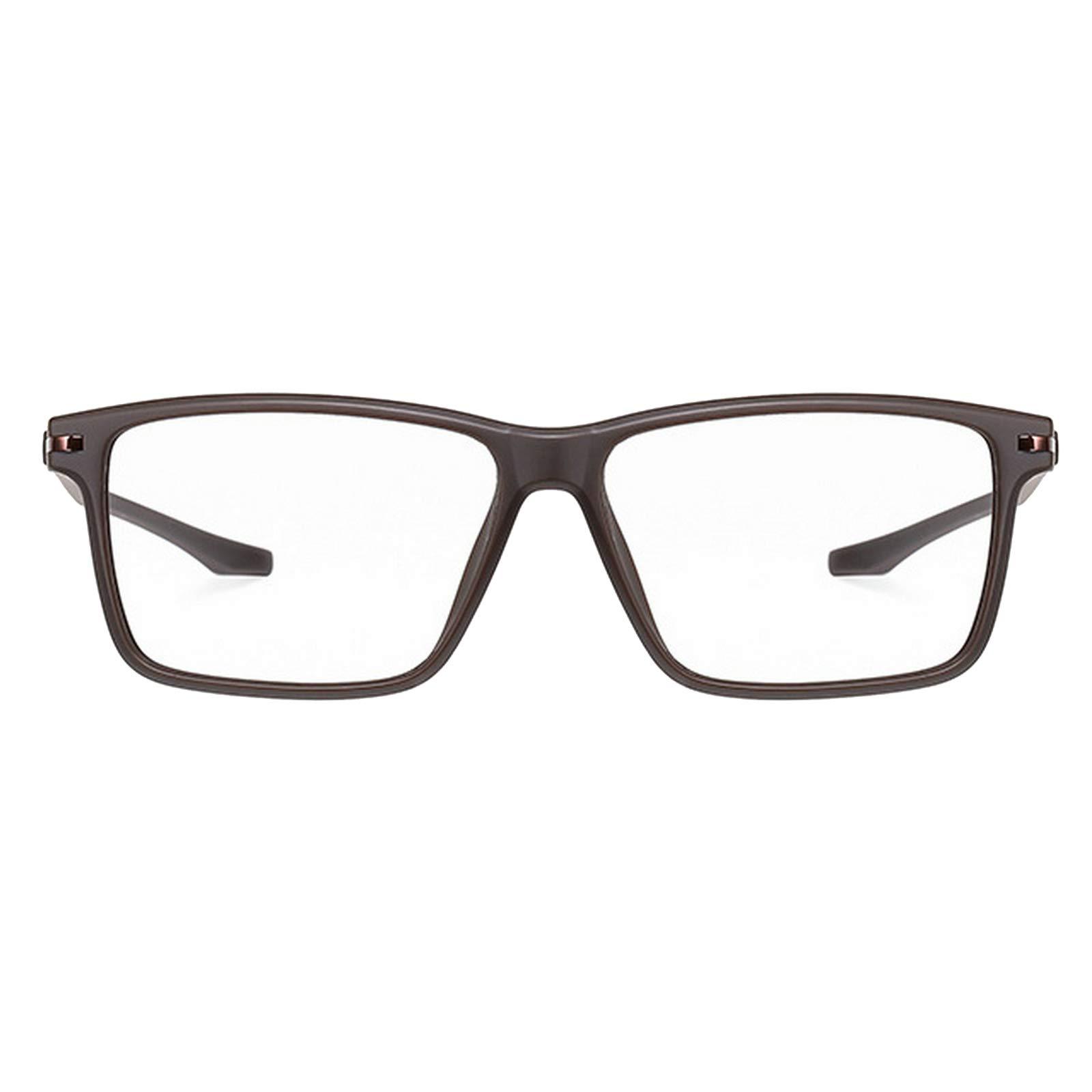 COTIA COTIA Reading Glasses for Mens,Transition Photochromic Dark Gray Sunglasses,TR90 Square Frame with Matte Texture (tea, 0)