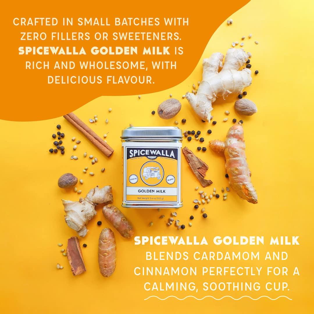 SPICEWALLA Spicewalla Golden Milk Powder 3.6 oz - Cinnamon, Ginger, Turmeric Drink Tea or Latte Mix