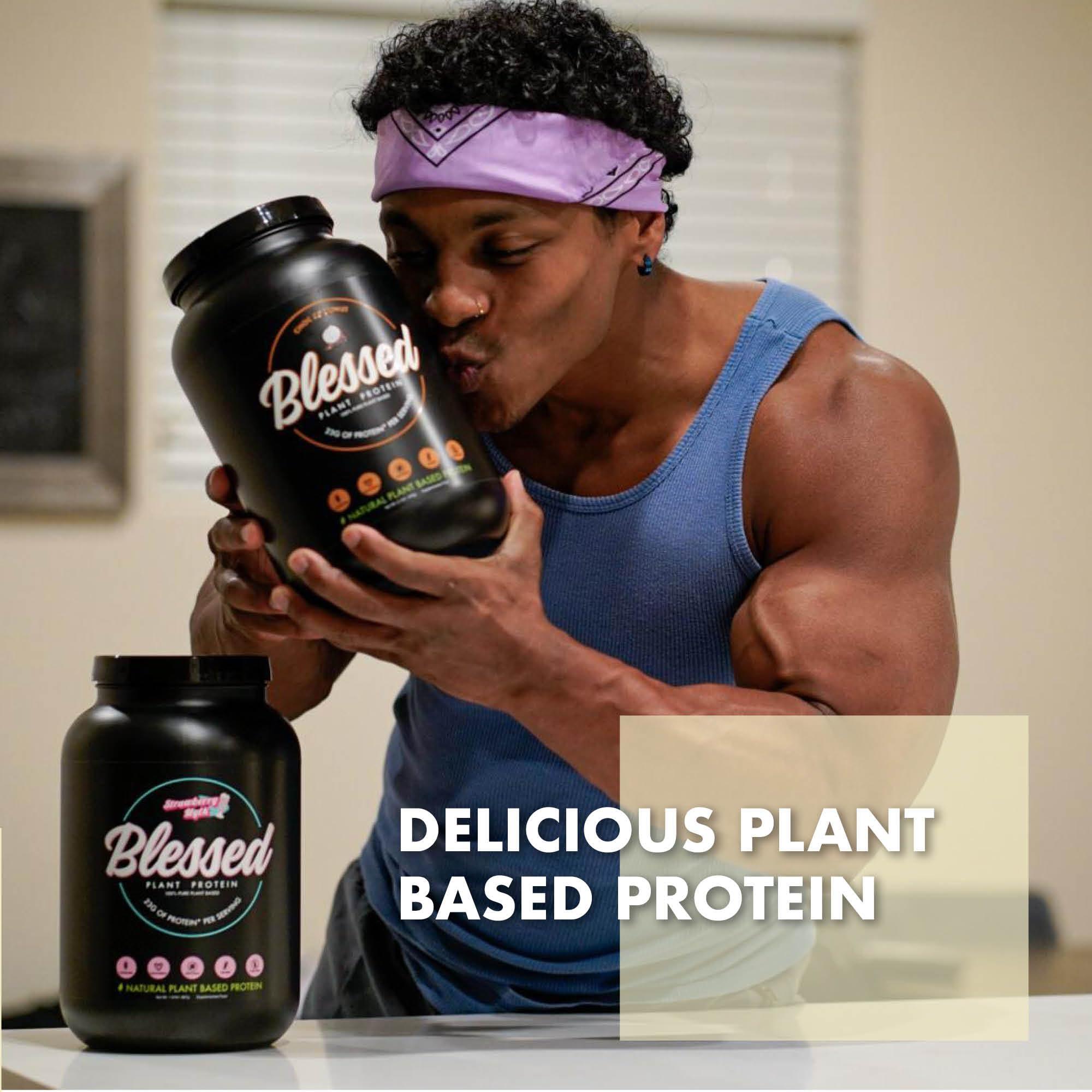 BLESSED BLESSED Vegan Protein Powder - Plant Based Protein Powder Meal Replacement Protein Shake, 23g of Pea Protein Powder, Dairy Free, Gluten Free, Soy Free, No Sugar Added, 30 Servings (Vanilla Chai)
