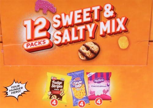 Keebler Keebler Sweet & Salty Mix, Keebler Fudge Stripes, Mother\'s Circus Animals, Utz Mini Cheese Balls, 1 Oz. (Pack of 12)
