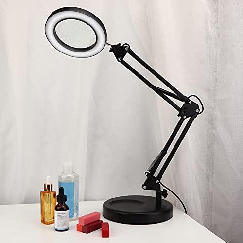 ANGGREK Magnifying Glass lamp, Dimmable Magnifying Lamp Adjustable Swing Arm Lighted Magnifier Desk Lamp USB Desktop Magnifying Glass Lamp Tattoo can be Folded for Repair, Crafts, Close Work