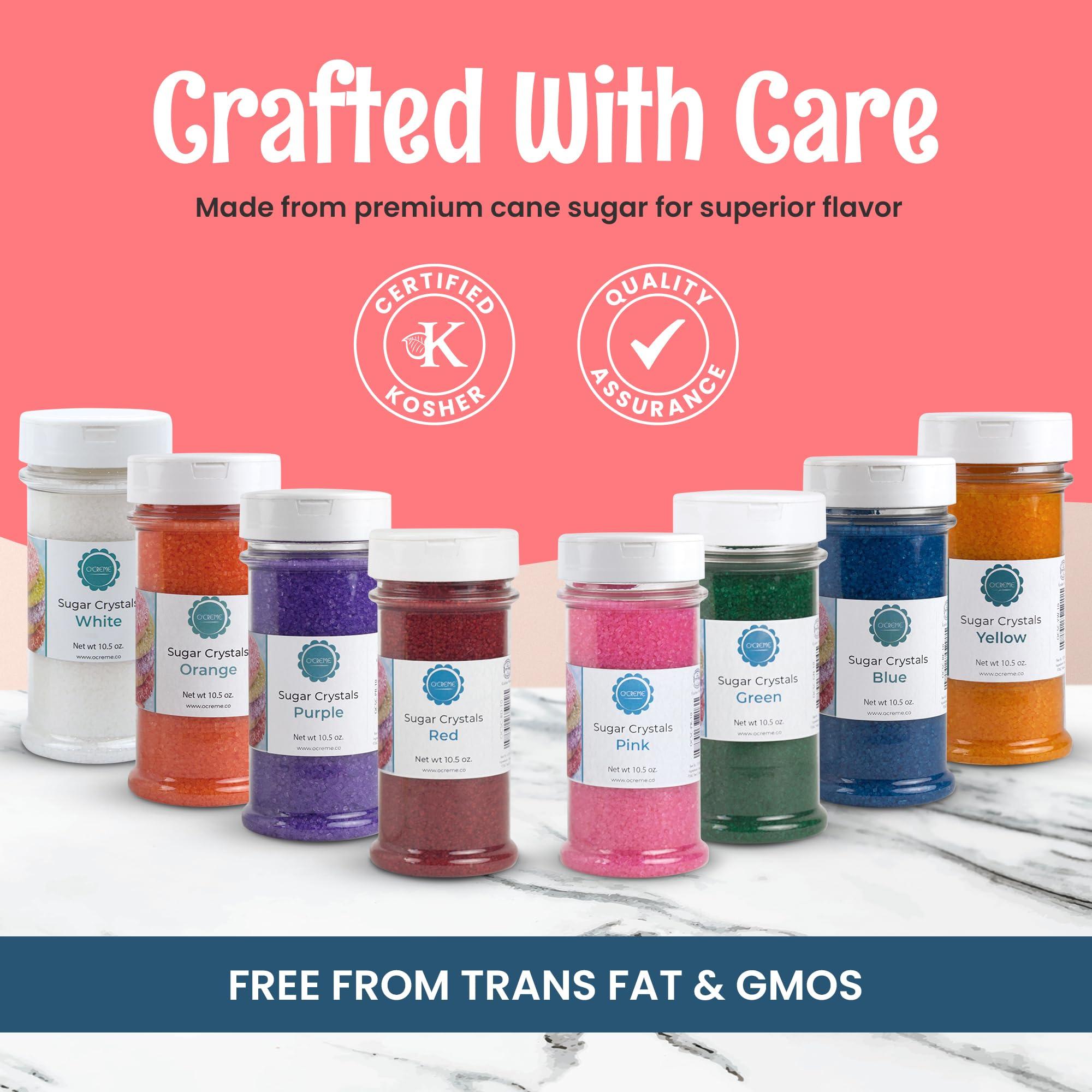 O\'CREME OCreme Sugar Crystals - Coarse Sugar for Cookie Decorating - Eye-Catching Sugar Crystals Coarse Sugar for Unique Cake Toppings, Cupcakes and Cookies Ideal Decoration Solution - 10 Ounce Orange