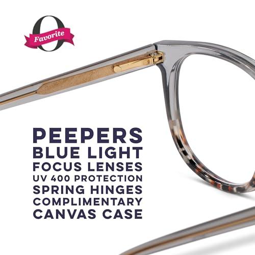 Peepers by PeeperSpecs Peepers by PeeperSpecs Oprah\'s Favorite Women\'s That\'s a Wrap Round Blue Light Blocking Reading Glasses - Smoke +2.25