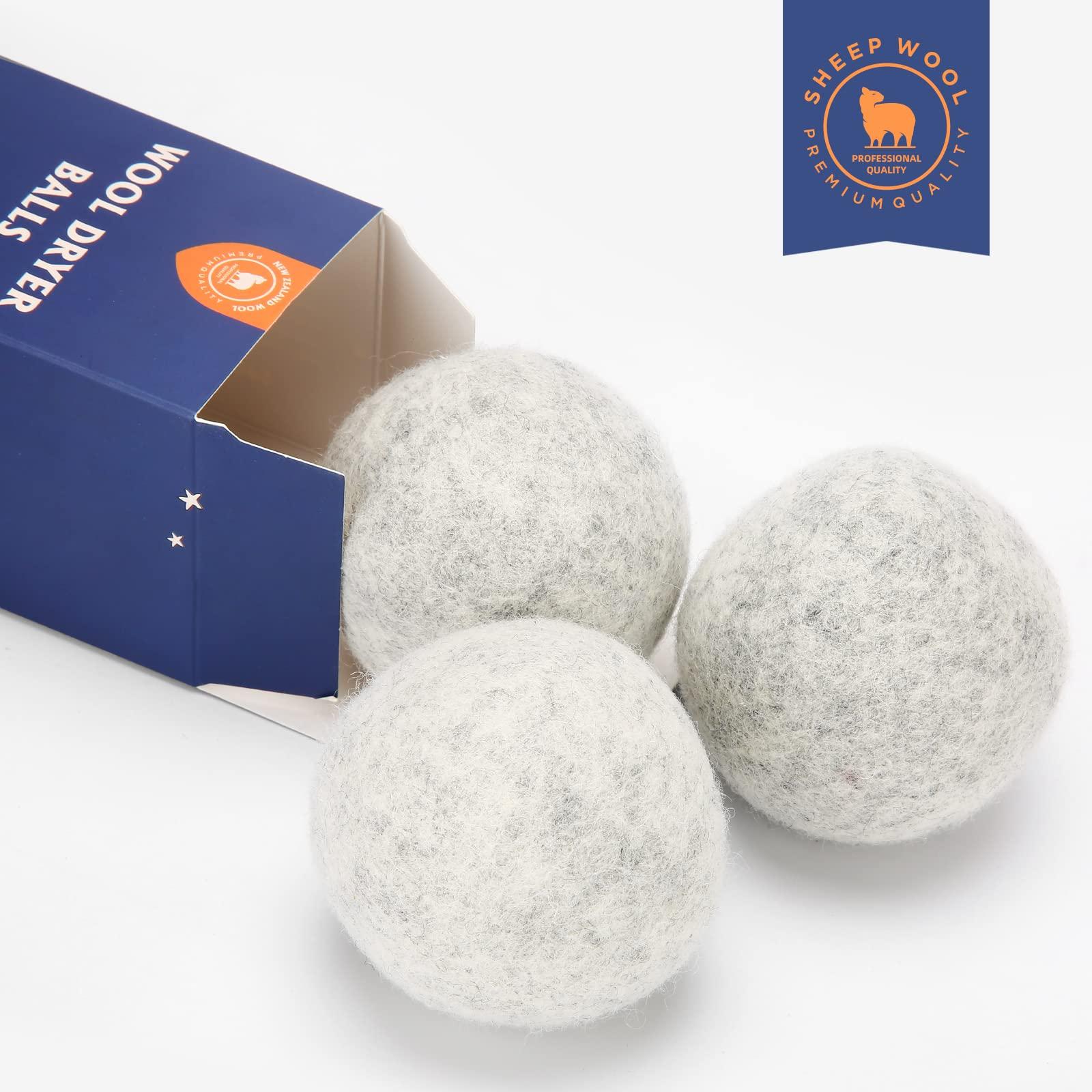 Softkomfyy Wool Dryer Balls Handmade XL,Organic Laundry Dryer Balls,100% New Zealand Wool Natural Fabric Softener,Reusable 1000 Loads,Wrinkles Free, Shorten Drying Time,Baby Safe