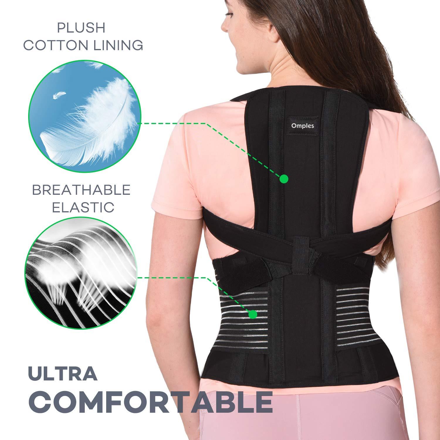 Omples Omples Posture Corrector for Women and Men Thoracic Back Brace Straightener Shoulder Upright Support Trainer for Body Correction and Neck Pain Relief, Small (waist 26-34 inch)