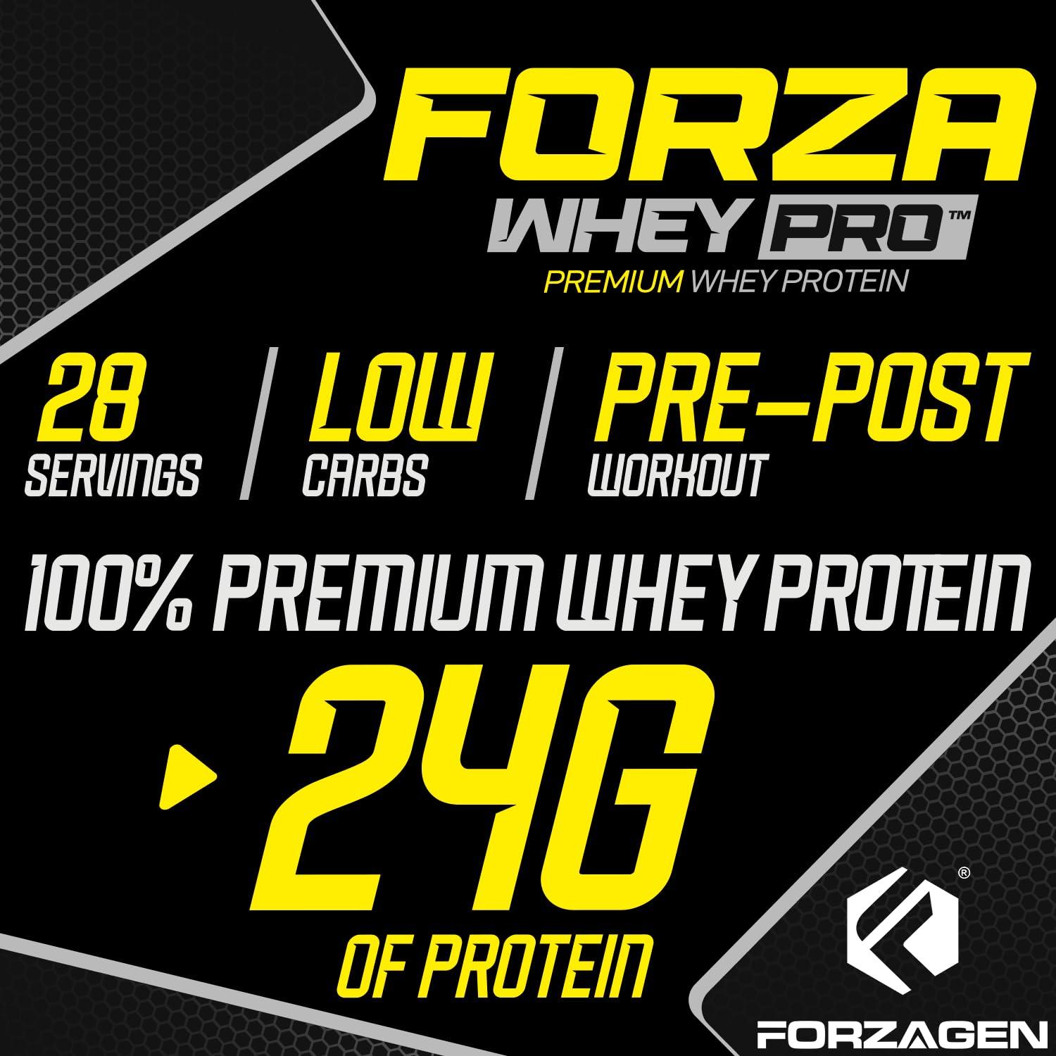 Forzagen Forzagen Whey PRO Low Carb Protein Powder | 24g of Protein per Serving, No Added Sugar, Gluten Free, Premium Whey for Shakes & Mixes for Men & Women, BCAA | Birthday Cake, 2 lbs. (28 Servings)