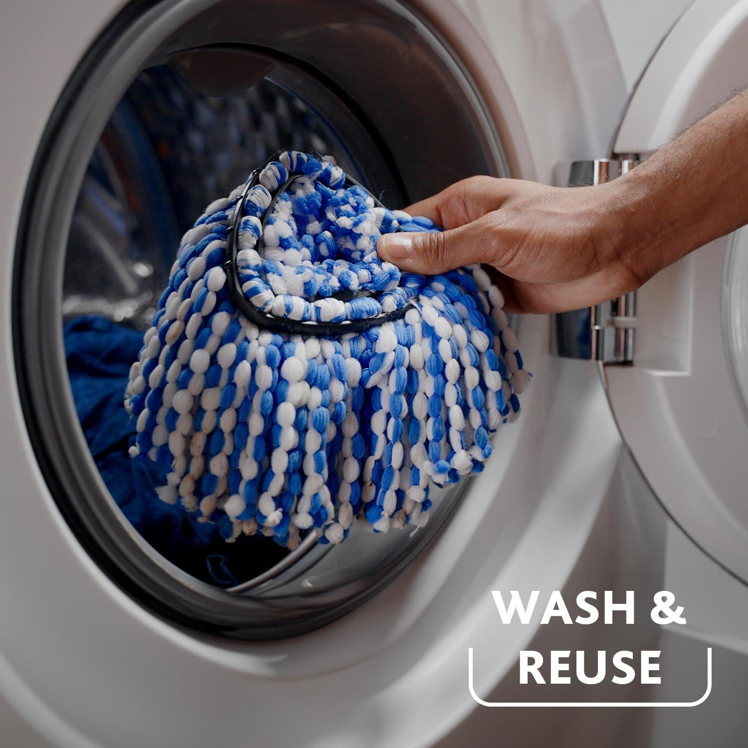 O-Cedar O-Cedar RinseClean Spin Mop & Bucket System + 1 Extra Mop Head | Clean with Clean Water | Removes 99% of Bacteria