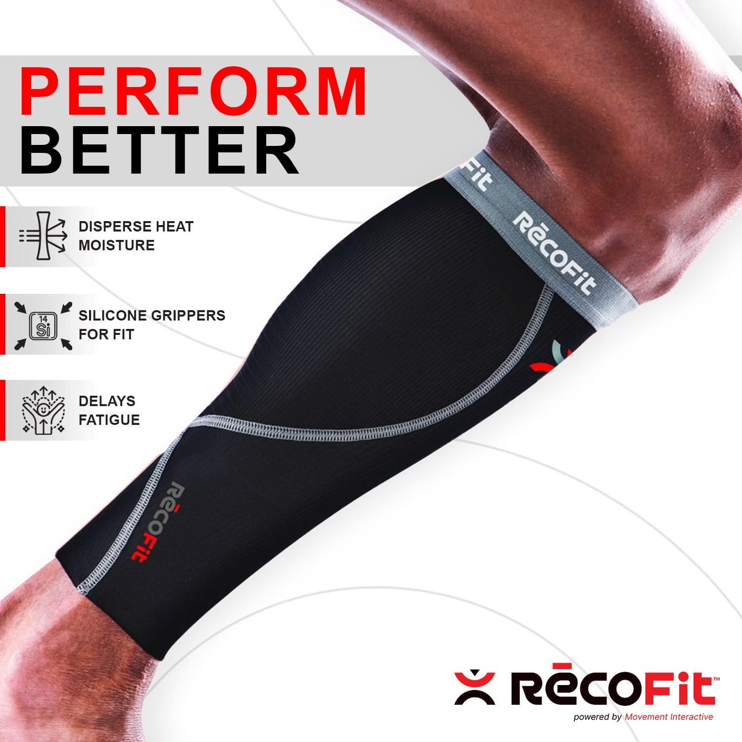 RecoFit RecoFit Calf Compression Sleeve (Black, X-Small)