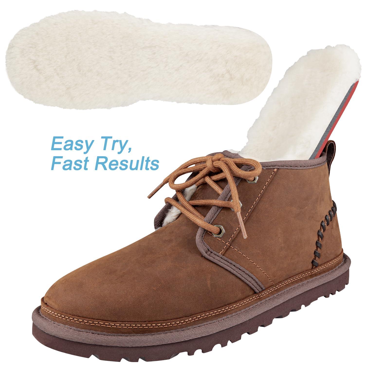 Endoto Endoto Replacement Insoles for UGG Men Slipper and Boot Shoes, Sheepskin Insole Inserts for Foot Warm(Size:Men14-EU48.5)